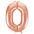 Rose Gold Number 0 Shaped Foil Balloon 34''