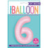 Matte Lovely Pink Number 6 Shaped Foil Balloon 34''