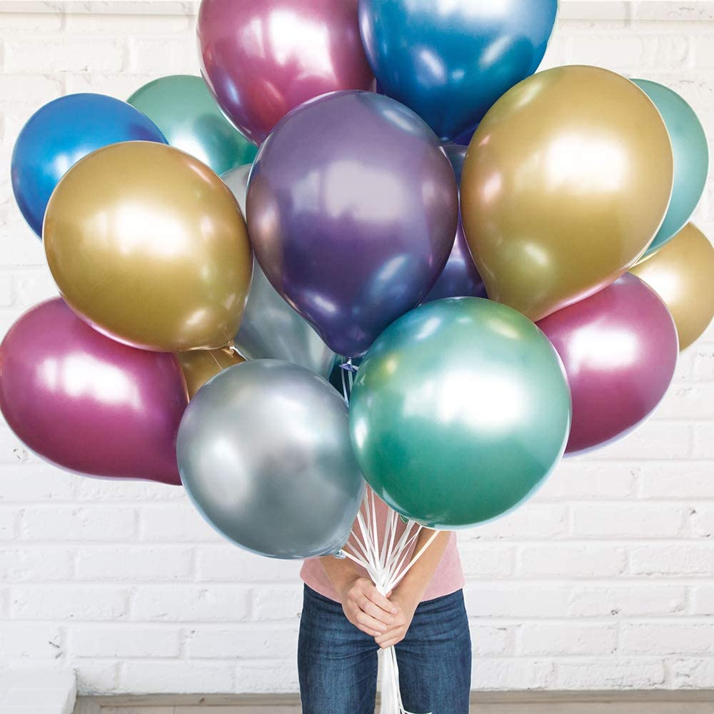 11'' Assorted Solid Color Platinum Latex Balloons, 25pk