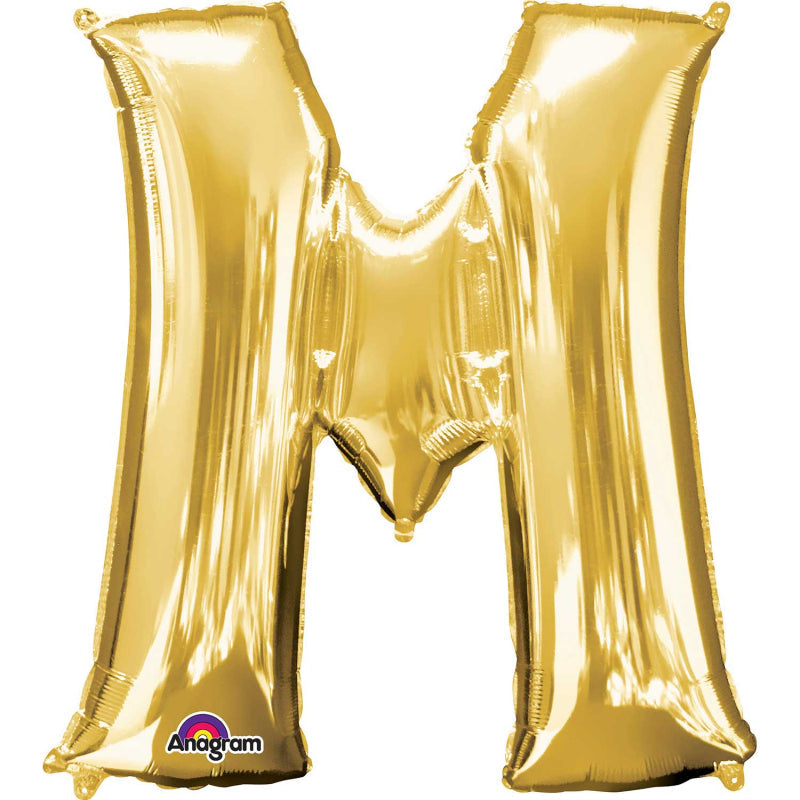 34'' SHAPE FOIL LETTER M - GOLD (ANAGRAM)