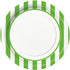 Lime Green Stripes Party Plates 8pk