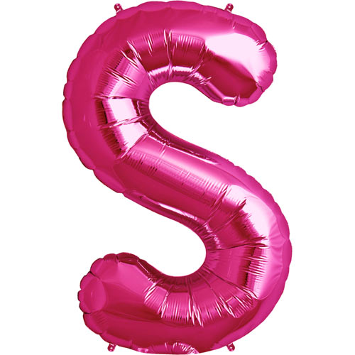 34'' SUPER SHAPE FOIL LETTER S - MAGENTA