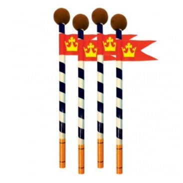 MIKE THE KNIGHT PENCILS WITH ERASER & FLAG 6PK