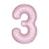 Matte Lovely Pink Number 3 Shaped Foil Balloon 34''