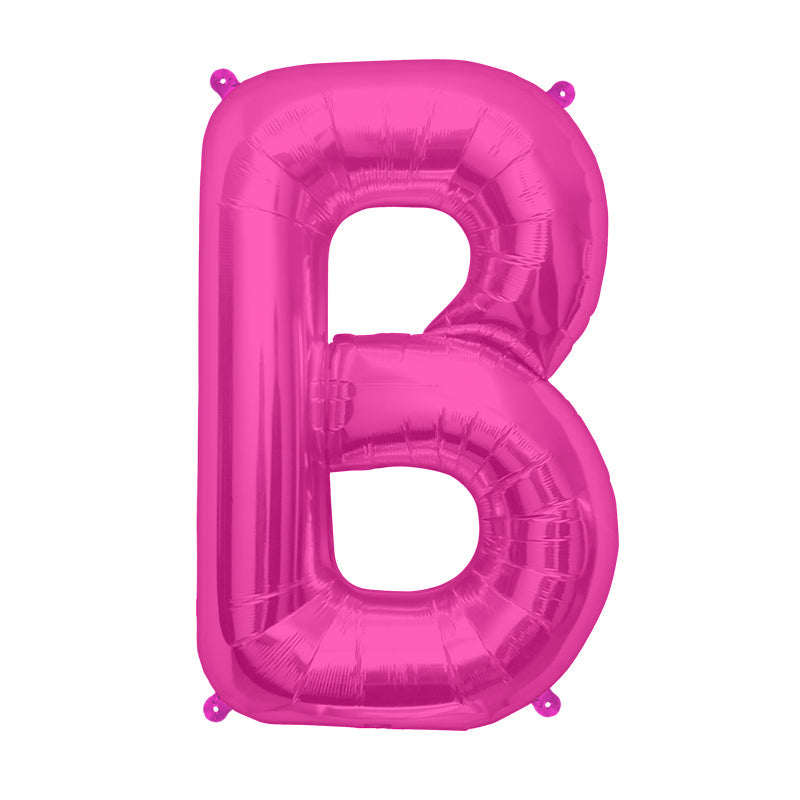 34'' SUPER SHAPE FOIL LETTER B - MAGENTA