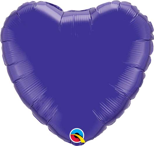 18'' HEART QUARTZ PURPLE PLAIN FOIL (Flat)