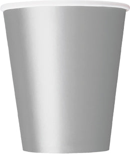Silver Paper Party Cups 8pk