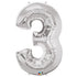 34'' SHAPE FOIL NUMBER 3 - SILVER (QUALATEX)