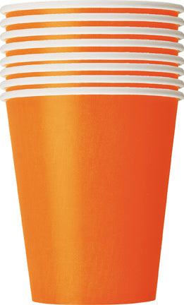 Orange Paper Party Cups 8pk
