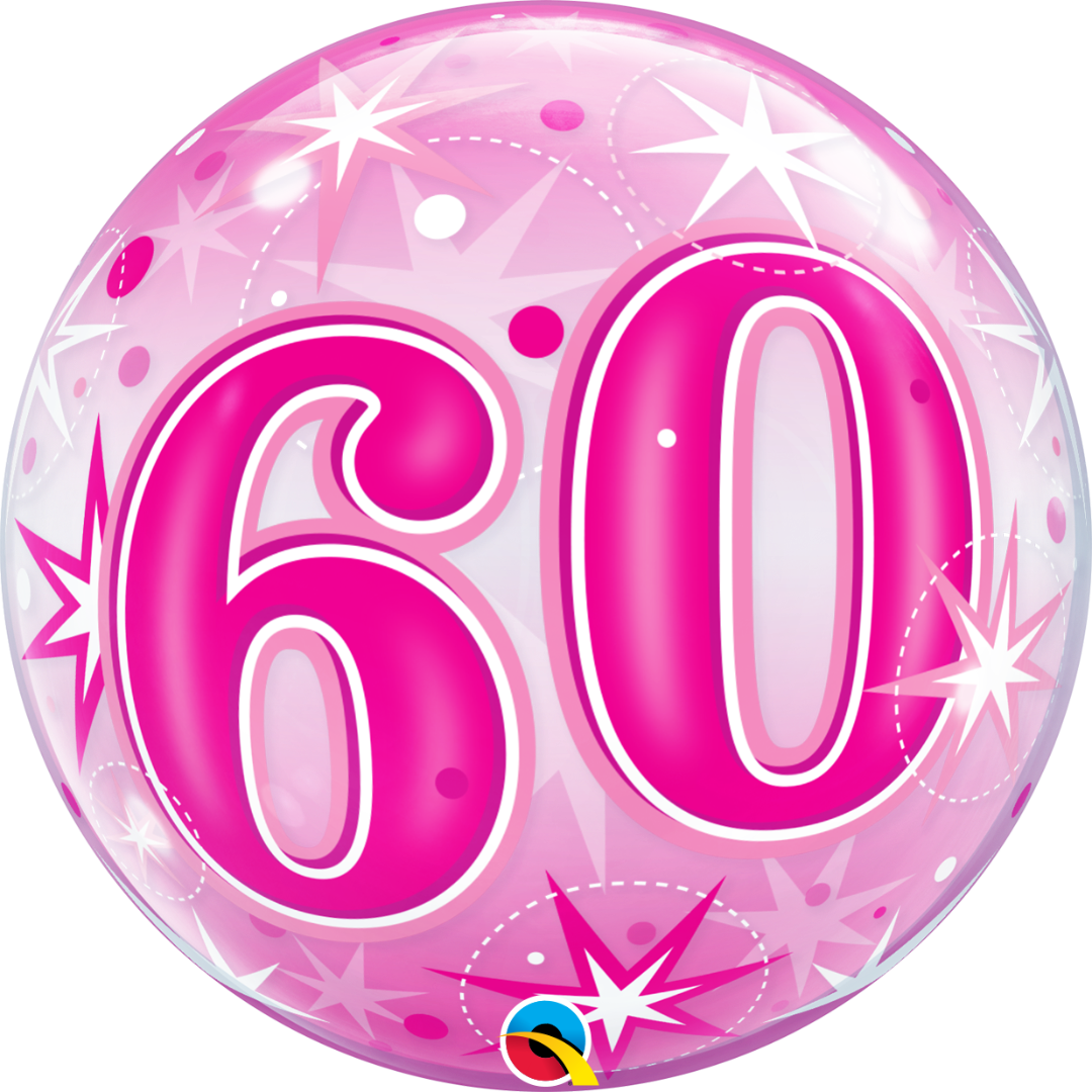 22'' BUBBLE 60 PINK STARBURST SPARKLE