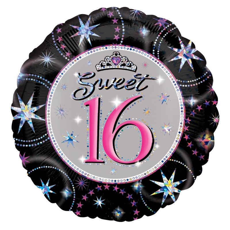 18'' FOIL SWEET 16 SPARKLE BALLOON