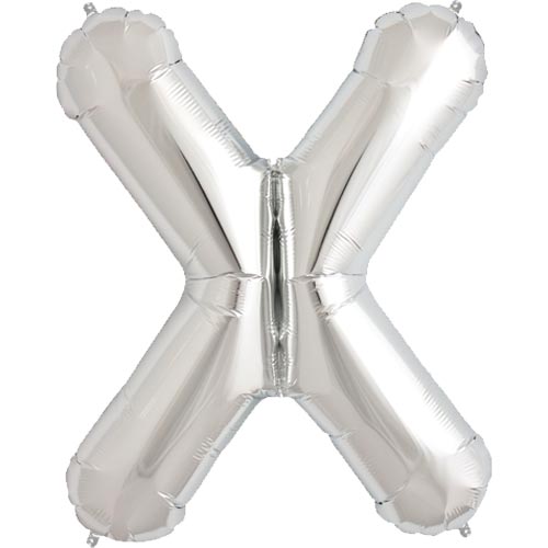 34'' SUPER SHAPE FOIL LETTER X - SILVER