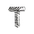 34'' SUPER SHAPE FOIL LETTER T - ZEBRA