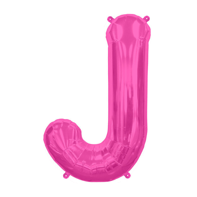 16'' Foil Letter J - Magenta Packaged Air Fill