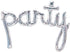 Iridescent Silver 'Party' Script Balloon Banner