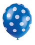 Royal Blue Polka Dot Latex Balloons 6pk