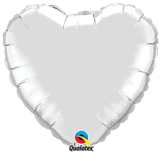 36'' HEART SILVER PLAIN FOIL