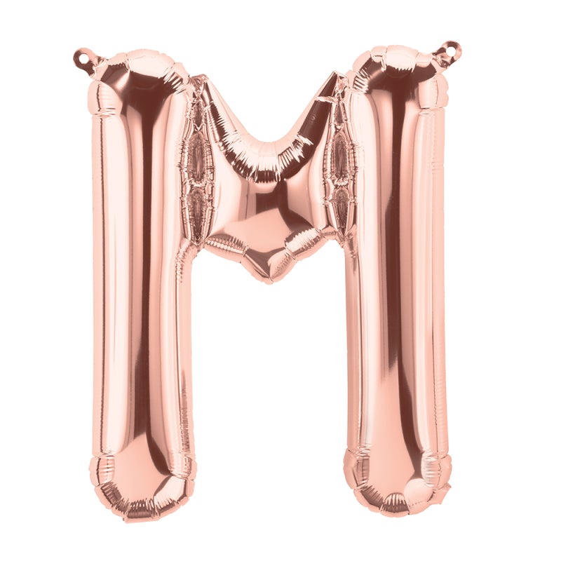 16'' Foil Letter M - Rose Gold Packaged Air Fill
