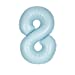 Matte Powder Blue Number 8 Shaped Foil Balloon 34''