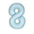 Matte Powder Blue Number 8 Shaped Foil Balloon 34''