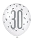 Pink Glitz 30th Birthday Latex Balloons 6pk