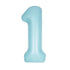 Matte Powder Blue Number 1 Shaped Foil Balloon 34''