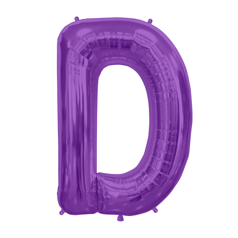34'' SUPER SHAPE FOIL LETTER D - PURPLE