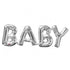 BABY SILVER AIR FILL BALLOON 66CM X 22CM