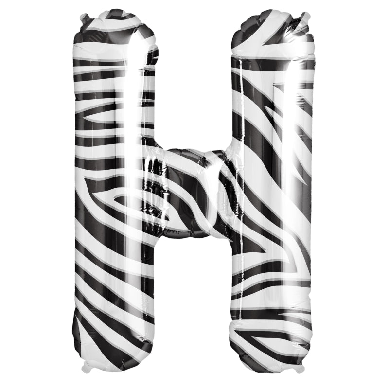 34'' SUPER SHAPE FOIL LETTER H - ZEBRA