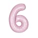 Matte Lovely Pink Number 6 Shaped Foil Balloon 34''