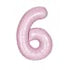 Matte Lovely Pink Number 6 Shaped Foil Balloon 34''