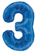 Giant Blue Foil Number '3' Balloon