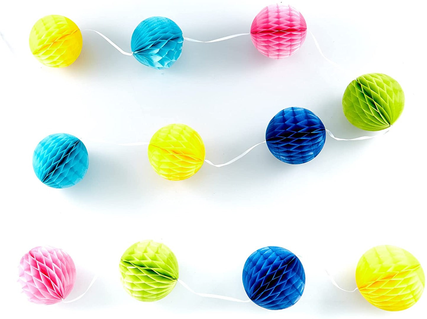 Rainbow Honeycomb Ball Garland