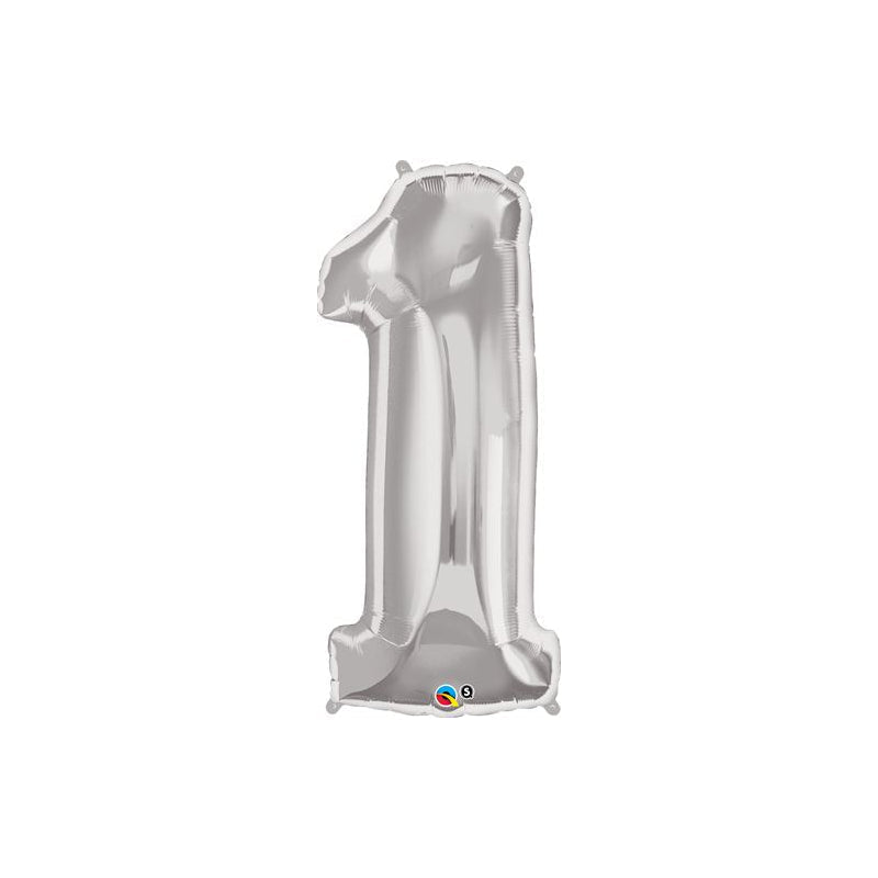 34'' SHAPE FOIL NUMBER 1 - SILVER (QUALATEX)