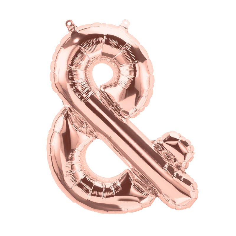 16'' Foil Letter & Ampersand - Rose Gold Packaged Air Fill