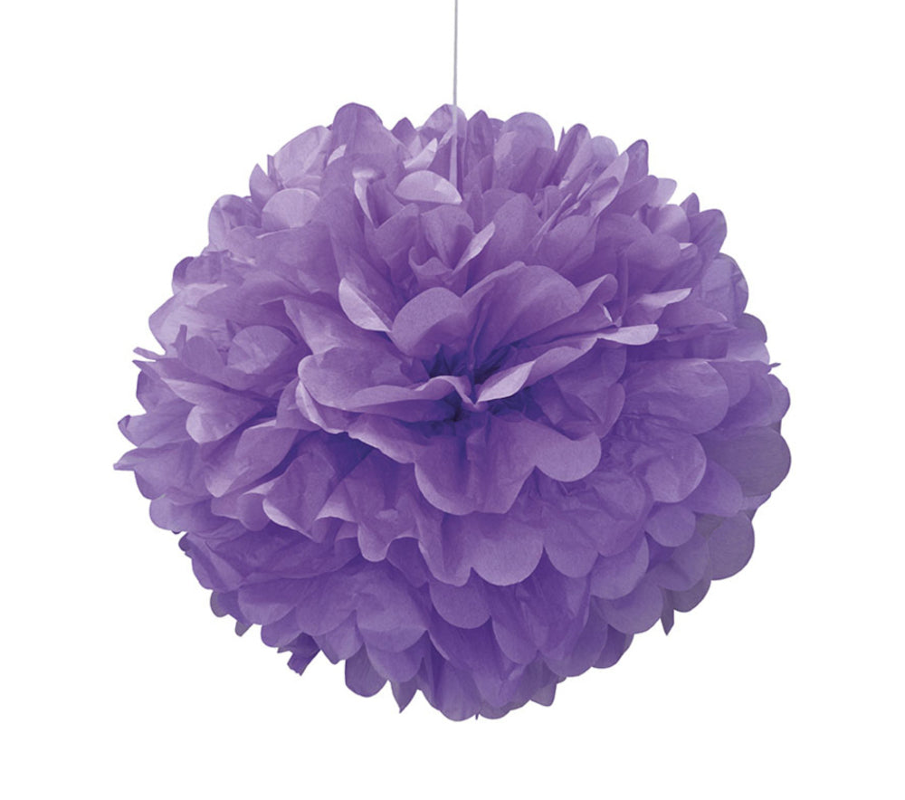 Purple Pom Pom Paper Decoration