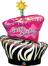 41'' SHAPE BIRTHDAY FUNKY ZEBRA STRIPE CAKE