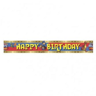 MIKE THE KNIGHT HAPPY BIRTHDAY FOIL BANNER 4.5M