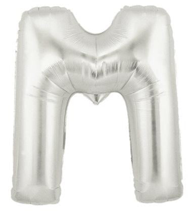 40'' SUPER SHAPE FOIL LETTER M - SILVER