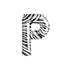 34'' SUPER SHAPE FOIL LETTER P - ZEBRA