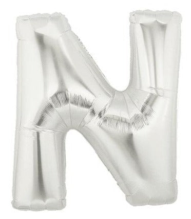 40'' SUPER SHAPE FOIL LETTER N - SILVER