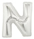 40'' SUPER SHAPE FOIL LETTER N - SILVER