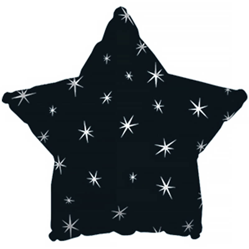 Black Sparkle Star Balloon