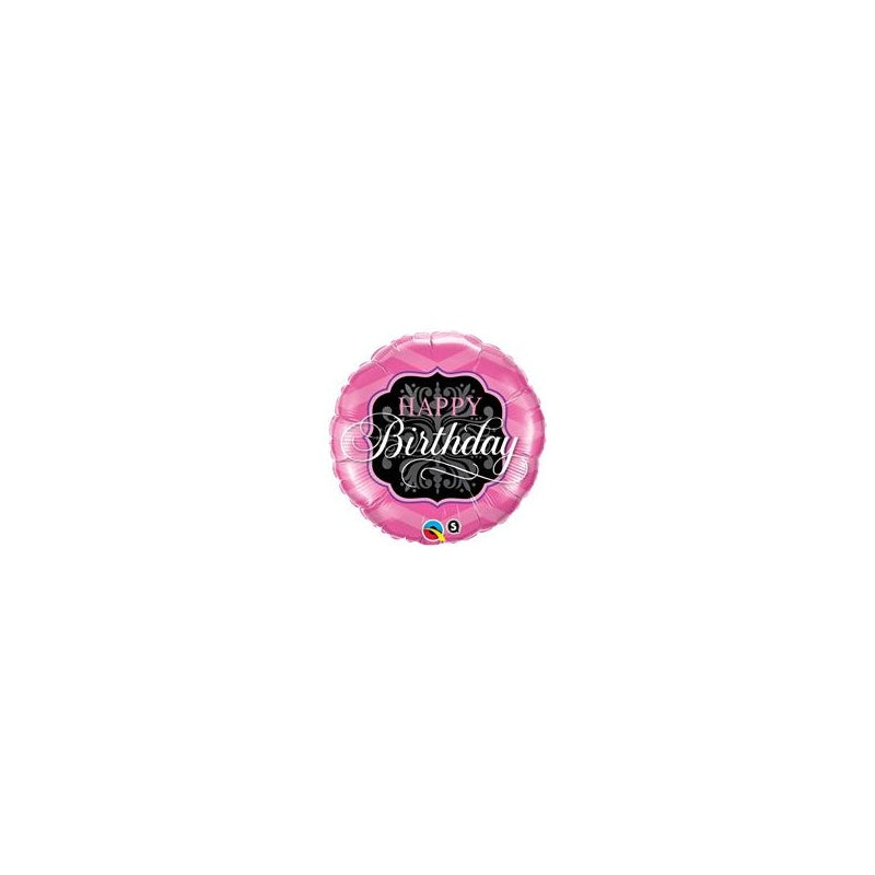 18'' FOIL HAPPY BIRTHDAY PINK & BLACK
