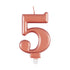 Metallic Rose Gold Number 5 Birthday Candle