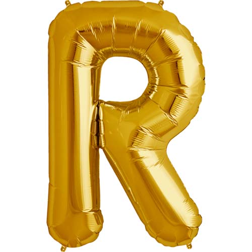 34'' SUPER SHAPE FOIL LETTER R - GOLD