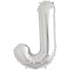 34'' SUPER SHAPE FOIL LETTER J - SILVER