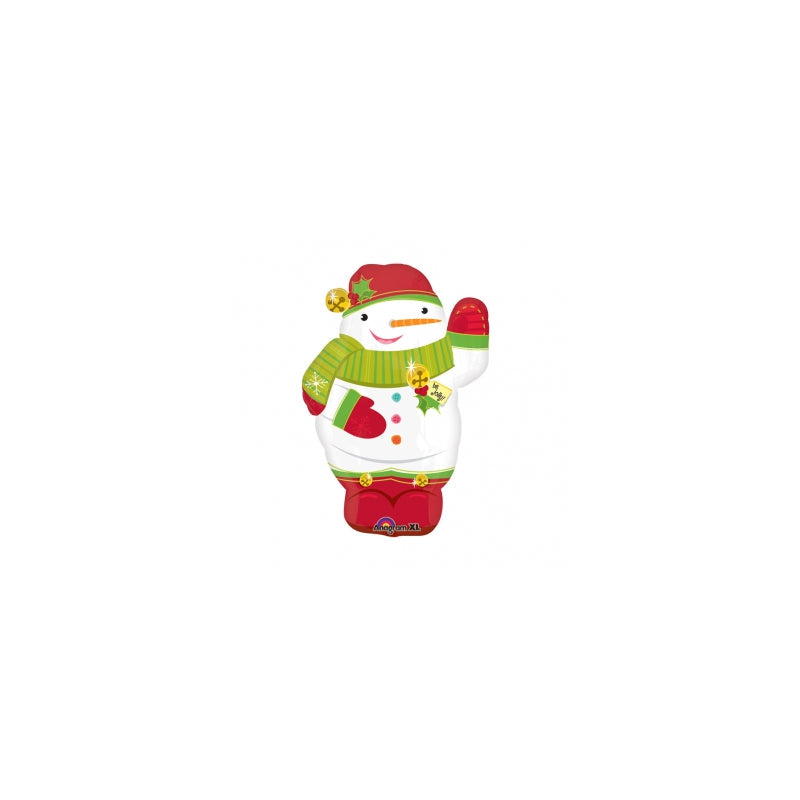 JOLLY SNOWMAN SHAPE BALLOON 36CM W X 53CM H
