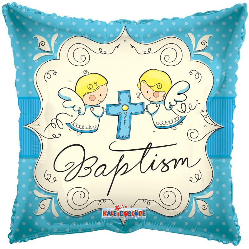 18'' FOIL CUTE ANGELS BAPTISM BOY