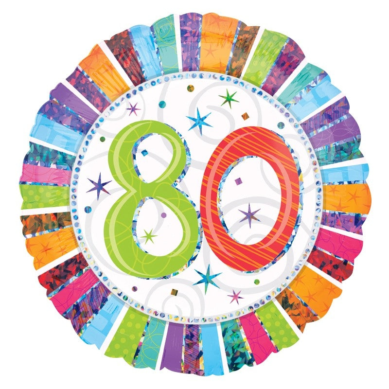 18'' FOIL RADIANT BDAY 80 PRIS